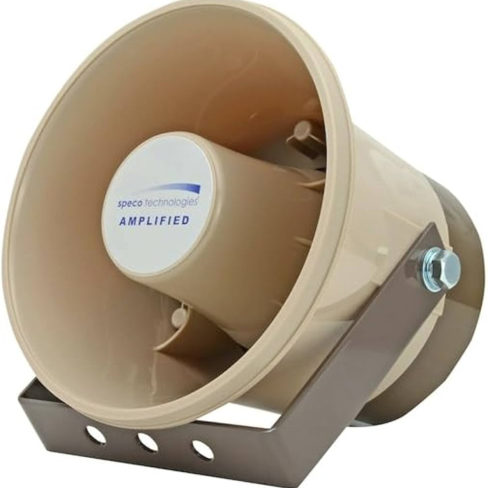 Speco 6-Inch PA Speaker - 20W Amplified, Weatherproof, ABS Plastic